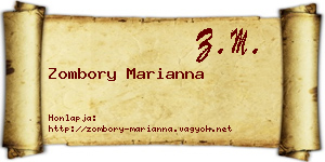 Zombory Marianna névjegykártya